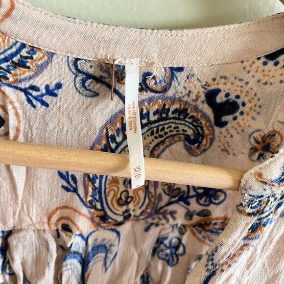 Free People ‘Just The Two Of‎ Us’ Paisley Peachy-Pink Tunic Dress Womens … - Picture 8 of 12